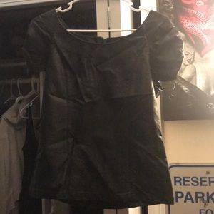 Black TopShop fake leather top